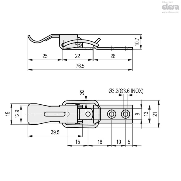 Hook Clamps, TLC.SST-15/76.5+R